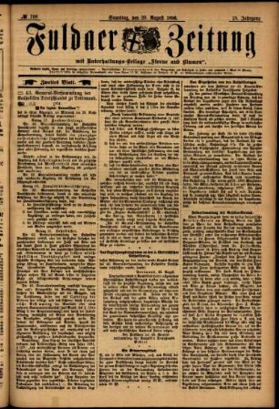 Zweite Ausgabe vom Samstag, den 29. August 1896.