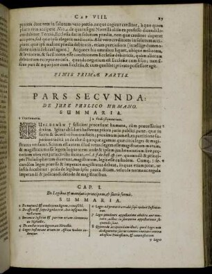 Pars Secunda: De Jure Publico Humano.