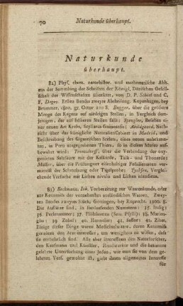 Naturkunde überhaupt.