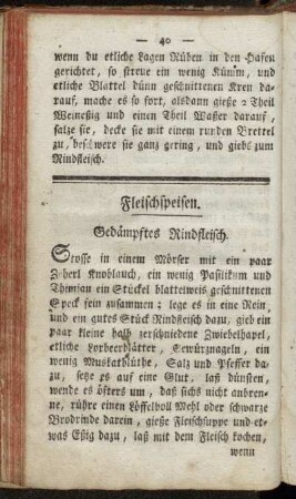 Fleischspeisen.