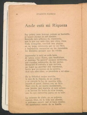 Ande está mi Riqueza
