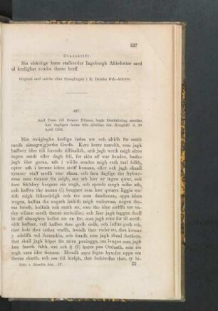 227. [Axel Posse till Svante Nilsson, begär förstärkning, emedan han dagligen hotas från sjösidan, dat. Kunghäll d. 20 April 1503.]