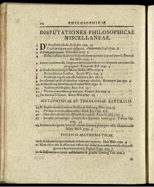 Disputationes Philosophicae Miscellaneae.