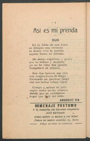 Así es mi prenda : Dúo