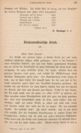 277-288 Kirchenmusikalische Briefe
