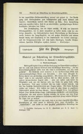 Material zur Behandlung der Himmelfahrtsgeschichte