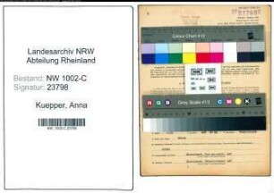 Entnazifizierung Anna Kuepper, geb. 27.01.1890 (Gaertnerin)