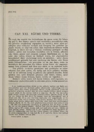 Cap. XXI. Bäume und Thiere.