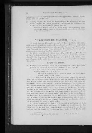 Verhandlungen mit Meklenburg. - 1373.