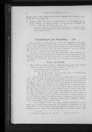 Verhandlungen mit Meklenburg. - 1373.