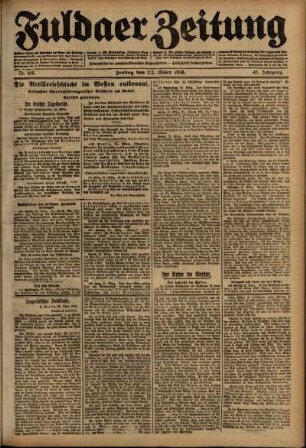 Ausgabe vom Freitag, den 22. März 1918.