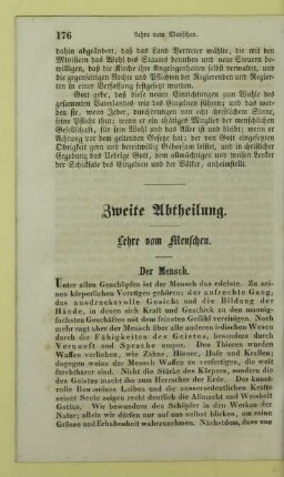 Zweite Abtheilung. Lehre vom Menschen