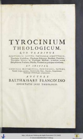 Tyrocinium theologicum.