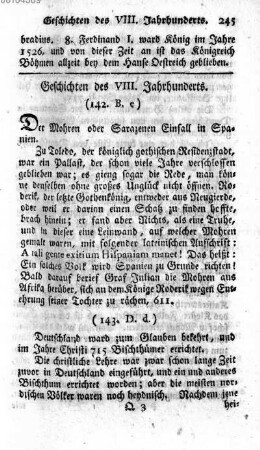 Geschichten des VIII. Jahrhunderts