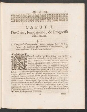 Caput I. De Ortu, Fundatione, & Progressu Missionum.