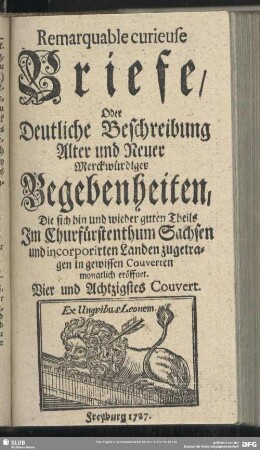 Vier und Achtzigstes Couvert