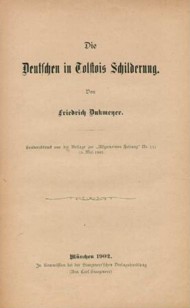 Die Deutschen in Tolstois Schilderung