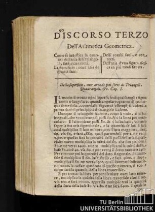 Discorso Terzo Dell'Aritmetica Geometrica.
