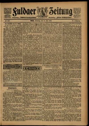 Ausgabe vom Dienstag, den 14. Juli 1903.
