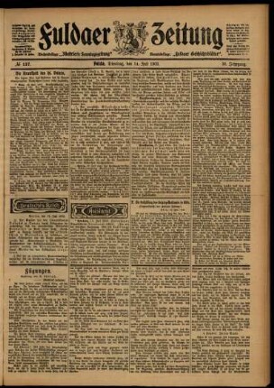 Ausgabe vom Dienstag, den 14. Juli 1903.