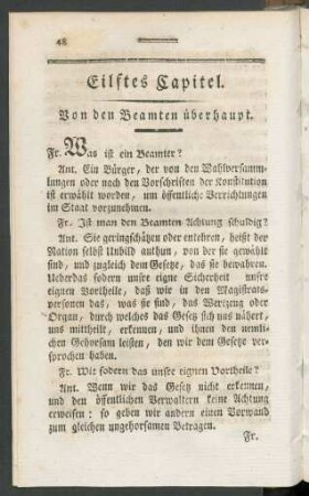 Eilftes Capitel. Von den Beamten überhaupt