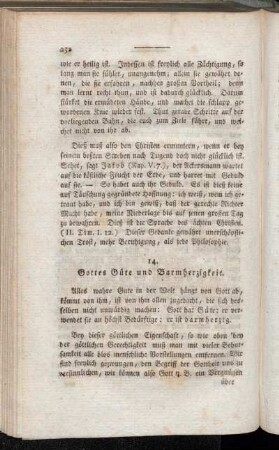 14. Gottes Güte und Barmherzigkeit