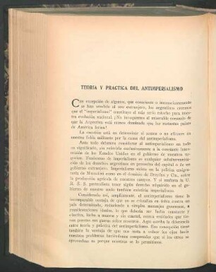 Teoría y práctica del antimperialismo
