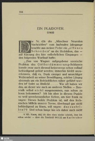 Ein Plaidoyer. (1908)