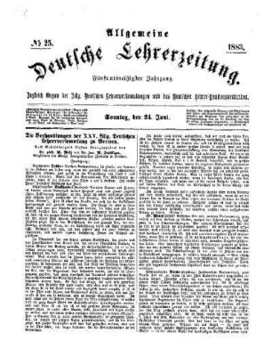 Die Verhandlungen der XXV. Allg. Deutschen Lehrerversammlung zu Bremen