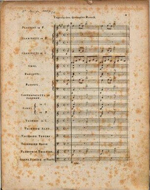 Sammlung von Märschen für türkische Musik : zum bestimmten Gebrauch d. königl. preuss. Armee (geschwinder Schritt). [1], Ungarischer Grenadier-Marsch