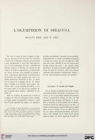 13: L' Olympieion di Siracusa : (scavi del 1893 e 1902)