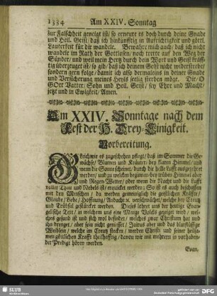 Am XXIV. Sonntage nach dem Fest der H. Drey-Einigkeit