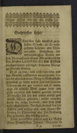 Geehrtester Leser