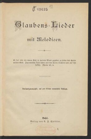Glaubens-Lieder mit Melodieen
