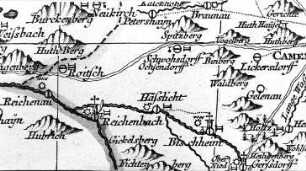 Haselbachtal-Bischheim. Oberlausitzkarte, Schenk, 1759