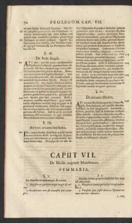 Caput VII. De Modis augendi Majestatem.