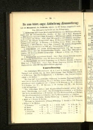 Die neue österr.-ungar. Goldwährung (Kronenwährung)