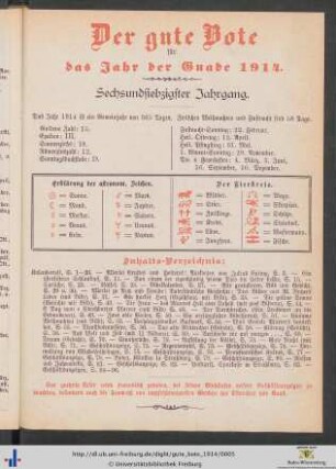 76. Jahrgang: Der Gute Bote: ... für das Jahr der Gnade 1914