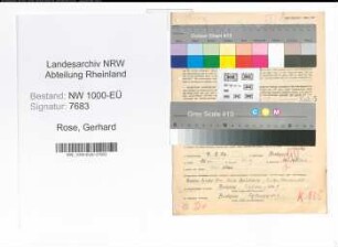 Entnazifizierung Gerhard Rose, geb. 04.08.1906 (Lehrer)