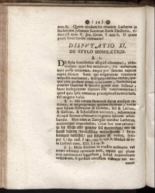Diputatio XI. De Stylo Homiletico.