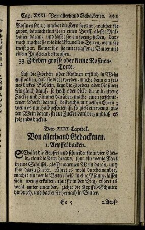 Das XXXI. Capitel. Von allerhand Gebackenen.