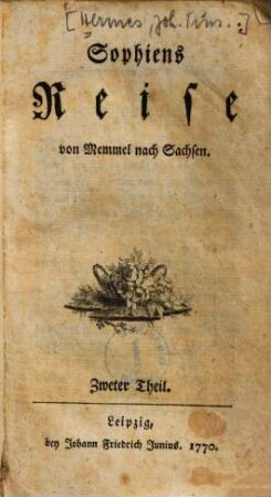 Sophiens Reise von Memmel nach Sachsen, 2