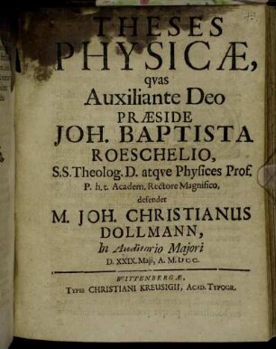 Theses Physicae