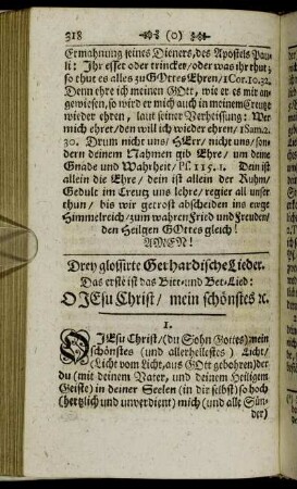Drey glossirte Gerhardische Lieder