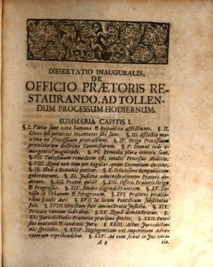 Dissertatio Inauguralis De Officio Praetoris Restaurando, Ad Tollendum Processum Hodiernum