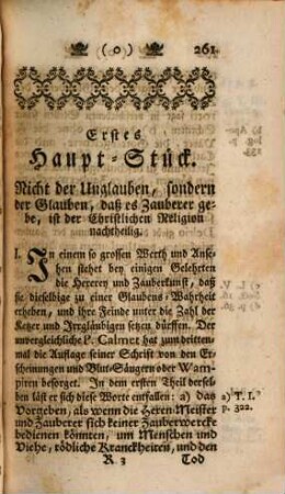 Zweyter Theil Die Widerlegung Der aus der Göttlichen Schrift neuen und alten Bundes, aus den H.H. Vätern, Concilien, Kirchen-Gebräuchen, ... Schriftstellern u.d.g. gezogenen Beweis-Gründen, daß es Hexerey oder Zauberkunst gebe