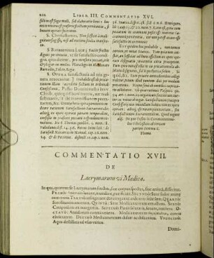 Commentatio XVII. De Lacrymarum vi Medica.