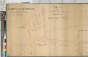 Lageplan über in der Gemeinde Gerresheim projektierte Straßen des Bergischen Schulfonds (Bürgermeisterei Gerresheim, Gemeinde Gerresheim, Flur 14)
