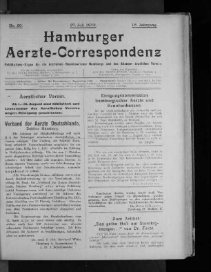 No. 30. 27. Juli 1913. 16. Jahrgang.