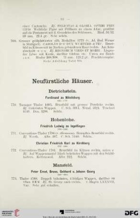 Neufürstliche Häuser (Nr. 770-781)